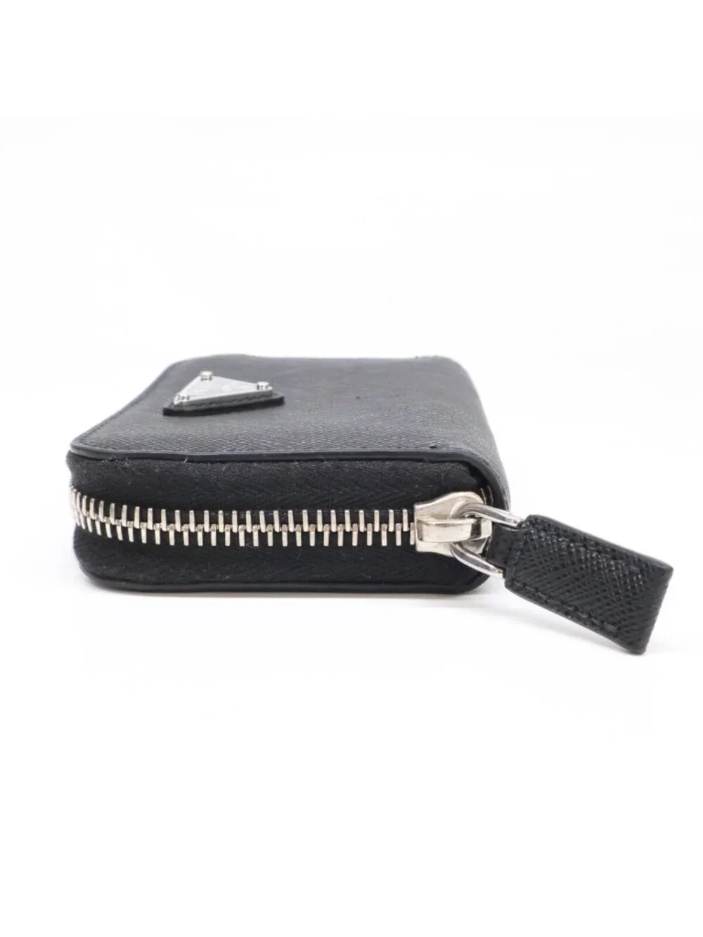 Prada 2 Triangle Coin Purse Black